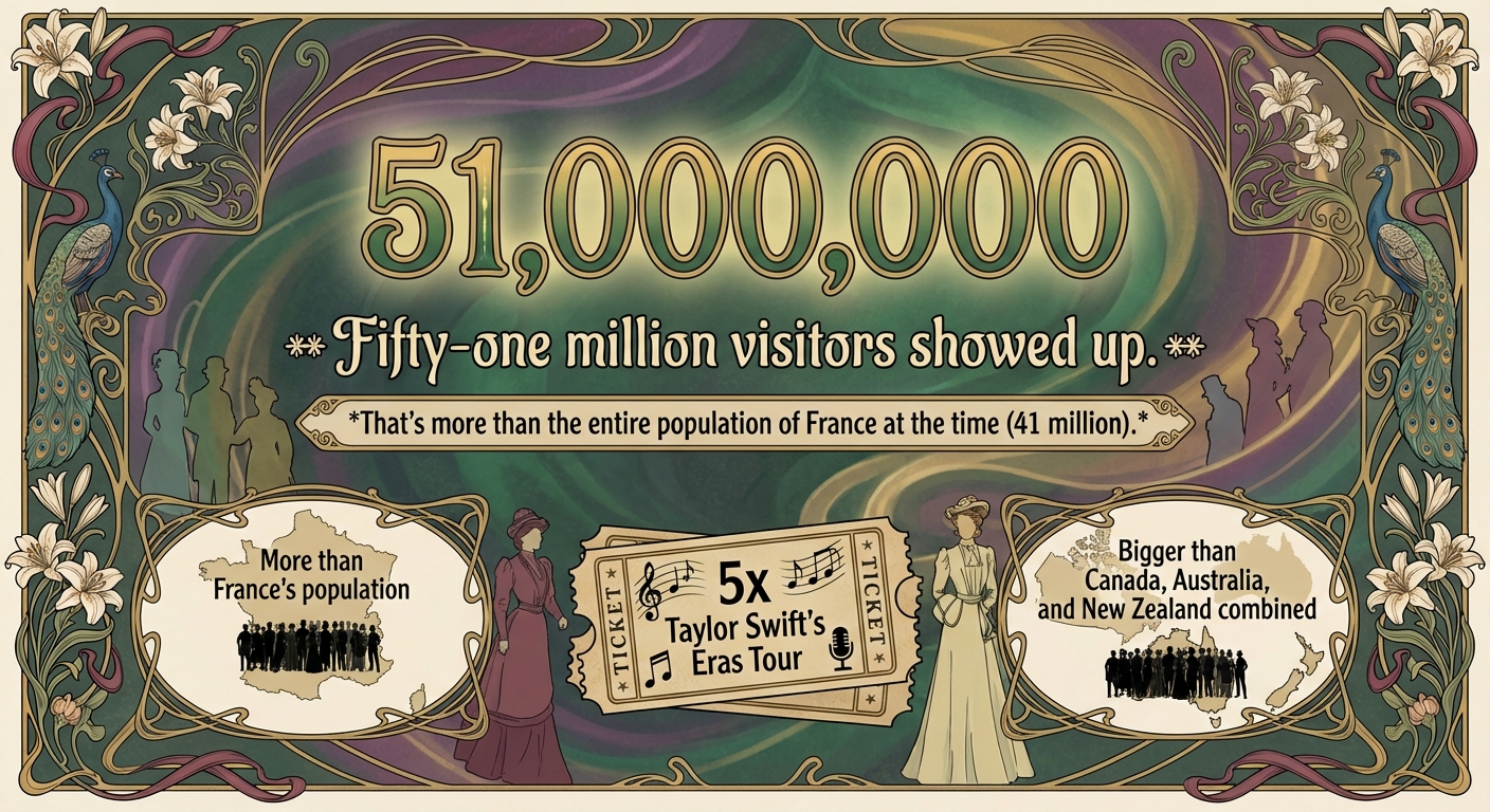 51 million visitors attended the 1900 Paris Exposition - more than France's entire population